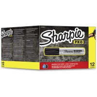 Sharpie S0949850 Marqueur Indelebile Pointe Extra-Large Biseautee Noir Lot de 12