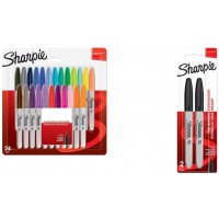 Sharpie marqueurs indelebiles | pointe fine | assortiment de couleurs a  encre permanente | Lot de 24 & marqueurs indelebiles | 