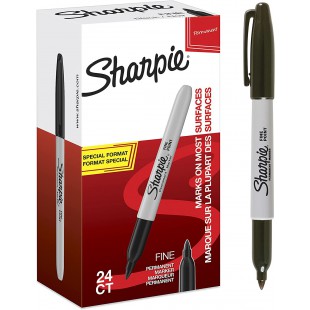 Marqueurs permanents Sharpie, pointe fine Box of 24 Noir