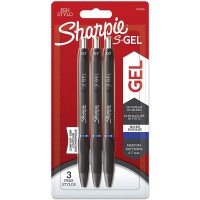 Sharpie S-Gel | Stylos gel | Pointe moyenne (0,7 mm) | Encre bleue | Lot de 3