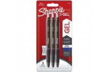 Sharpie S-Gel | Stylos gel | Pointe moyenne (0,7 mm) | Encre bleue | Lot de 3