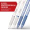 Sharpie S-Gel | Stylos Gel | Pointe moyenne (0,7 mm) | Barils de perles bleu givre et blanc | Encre noire et bleue | Lot de 4