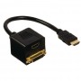 Câble HDMI avec Ethernet haute vitesse Connecteur HDMI - DVI-D 24 + 1 broches Femelle + HDMI ™ Input 0.20 m Noir
