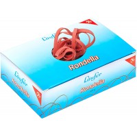Laufer 51042 bracelets elastiques Rondella 100 x 5 mm, diametre 65 mm, elastiques a  5 mm de large, carton de 500g, rouge