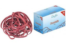 Laufer 51245 bracelets elastiques Rondella 200 x 17 mm, diametre 125 mm, elastiques a  17 mm de large, carton de 50g, rouge