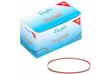 Laufer 51745 bracelets elastiques Rondella 80 x 2mm, diametre 50mm, elastiques a  2mm de large, carton de 50g, rouge