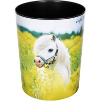 Laufer 26663 Corbeille a papier ronde pour chambre d'enfant Motif chien multicolore 13 l Cheval dans le colza. Chev