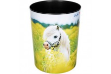 Laufer 26663 Corbeille a papier ronde pour chambre d'enfant Motif chien multicolore 13 l Cheval dans le colza. Chev
