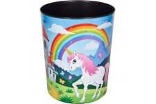Laufer 26663 Corbeille a papier ronde pour chambre d'enfant Motif chien multicolore 13 l Licorne Motif licorne