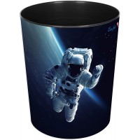 Laufer 26663 Corbeille a papier ronde pour chambre d'enfant Motif chien multicolore 13 l astronaute Astronaute.