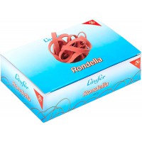 Laufer 51142 bracelets elastiques Rondella 200 x 6 mm, diametre 125 mm, elastiques a  6 mm de large, carton de 500g, rouge
