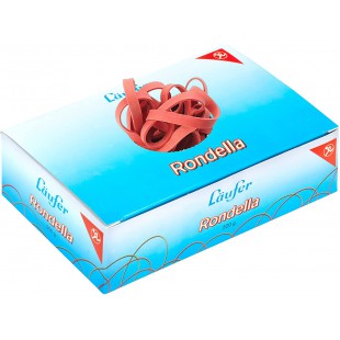 Laufer 51142 bracelets elastiques Rondella 200 x 6 mm, diametre 125 mm, elastiques a  6 mm de large, carton de 500g, rouge