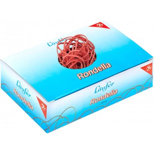 Laufer 51742 bracelets elastiques Rondella 80 x 2mm, diametre 50mm, elastiques a  2mm de large, carton de 500g, rouge