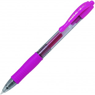 PILOT 14655 Stylo-bille G2 7 Fun ecriture moyenne 0,4 mm encre gel retractable corps translucide grip caoutchouc