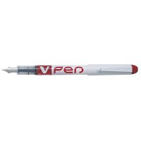 PILOT Stylos Plume Jetable Effacable V-Pen Pte Moyenne Rouge