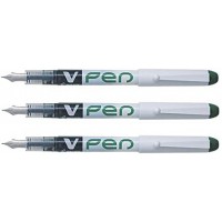 PILOT Lot de 3 Stylos Plume jetable V-Pen Effacable Vert