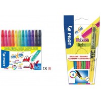 Pilot - FriXion Colors - Feutre - Set de 12 - Pointe Moyenne, Jaune, Orange, Rouge, Rose clair, Rose fonce, Violet, Bleu, Turquo