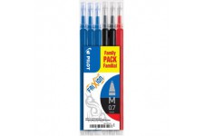 Lot de 6 : PILOT Recharges FRIXION BALL BLS-FR7 (3 Bleu + 2 Noir + 1 Rouge)