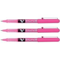 PILOT Stylos roller V Ball VB5 Encre liquide Pte metal Fine Rose