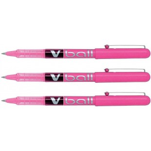 PILOT Stylos roller V Ball VB5 Encre liquide Pte metal Fine Rose