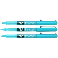 PILOT Stylos roller V Ball VB5 Encre liquide Pte metal Fine Turquoise