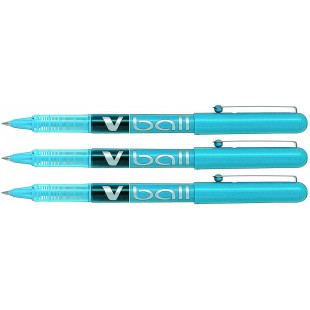 PILOT Stylos roller V Ball VB5 Encre liquide Pte metal Fine Turquoise