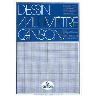 Canson Dessin Millimetre Papier a  dessin A3 29,7 x 42 cm Bleu