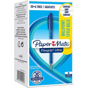Paper Mate Flexgrip Ultra Lot de 36 Stylo-bille retractable Bleu
