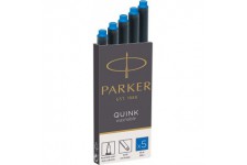 Parker Quink 5 cartouches longues, encre bleue effacable