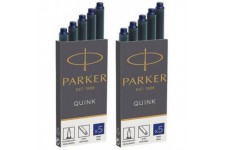 Cartouches d'encre Parker Quink - Grand format - 2 x Paquet de 5 - 10 Totale - Bleu