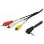 Câble vidéo composite 3.5 M - 3RCA M 3,5 mm mâle - 3x RCA Mâles 2.00 m Noir