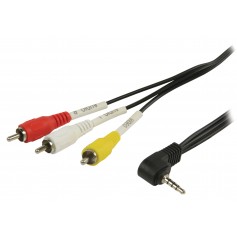Câble vidéo composite 3.5 M - 3RCA M 3,5 mm mâle - 3x RCA Mâles 2.00 m Noir