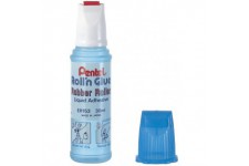 Pentel Inodore Colle liquide rouleau applicateur caoutchouc flacon 30 ml Bleu