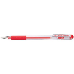 Pentel-Pointe 0,6 mm-Hybrid Stylo a encre Gel avec Grip caoutchouc Rouge