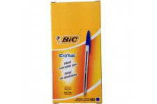 BIC Cristal Medium Stylo a bille Moyen Bleu 50piece(s) - Stylos a bille (Bleu, Bleu, Transparent, Stylo a bille, 