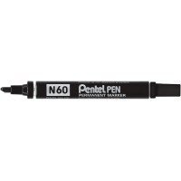 Pentel N 60-A Marqueur Permanent a Pointe biseautee Noir