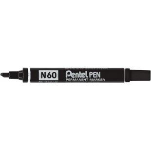 Pentel N 60-A Marqueur Permanent a Pointe biseautee Noir