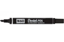 Pentel N 60-A Marqueur Permanent a Pointe biseautee Noir