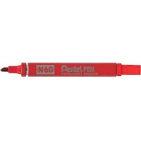 Pentel Marqueur permanent N60, pointe biseautee, rouge