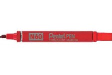 Pentel Marqueur permanent N60, pointe biseautee, rouge