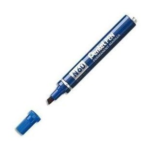 Pentel Marqueur permanent N60, pointe biseautee, bleu