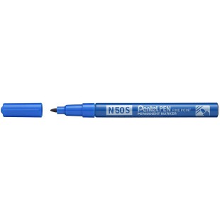 Pentel Stylo N50S-C Marqueur permanent, boitier en aluminium, 1,0 mm, bleu