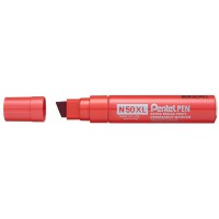 Pentel N50XL-B Marqueur Permanent XL Pointe Biseautee, Rouge