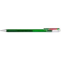 Pentel - Pentel Stylo Roller Gel Hybrid Dual Metallic Glitter, Rouge