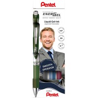 Pentel EnerGel BL77-4COL2 Lot de 4 rollers a  encre gel avec mecanisme a  pression 0,7 mm de diametre 0,35 mm d'epaisseur de tr