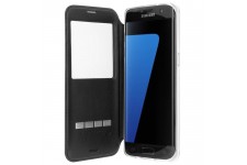 Etui noir Pour Samsung Galaxy S7 Edge Avec system de prise de communication rapide