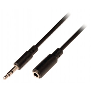 Câble audio stéréo Extension 3.5 M - 3.5 F 3,5 mm mâle - 3,5 mm femelle 3.00 m Noir