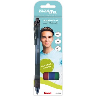 Pentel Energel BL107-4 Lot de 4 stylos roller a  encre gel liquide 0,35 mm