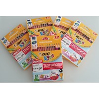 BIC Lot de 5 Etuis carton de 12 crayons de couleur ECO KIDS EVOLUTION TRIANGLE 12 Couleurs