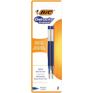 BIC Gel-ocity Recharges Stylo Gel - Bleu, Blister de 2